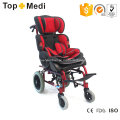Cadeiras de rodas reclináveis ​​de alumínio com encosto alto Topmedi para crianças com paralisia cerebral